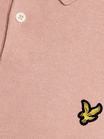 Lyle & Scott Strikket Polo Grapefruit Pink Model / Detail
