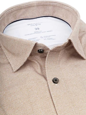 OLYMP Skjorta Level 5 24/Seven Pied De Poule Brun Product / Detail