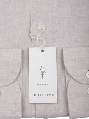 Profuomo Shirt Linen Sand Product / Detail