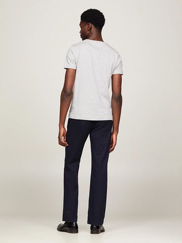 Tommy Hilfiger Logo T Shirt Grey Model / Achterkant