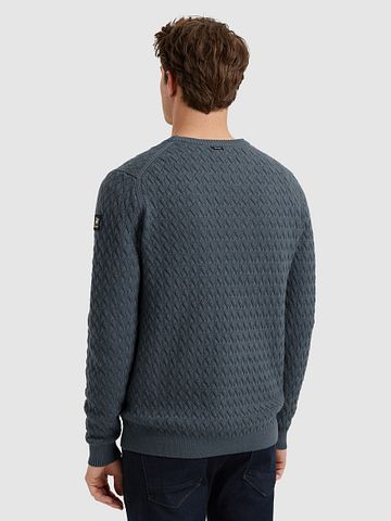 Vanguard Knitted Struktur Pullover Blau Model / Achterkant