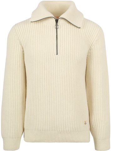 Armor-Lux Camionneur Half Zip Sweater Wool Ecru Product