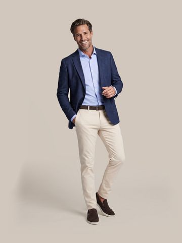 Suitable Blazer Linen Twill Navy Model / Voorkant