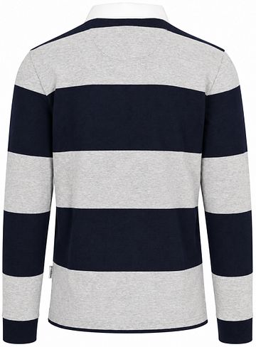McGregor Rugbyshirt Stripe Navy Grey
