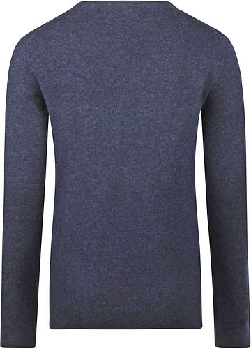 Steppin' Out Dames Pullover V-hals Merinowol Navy Product / Achterkant