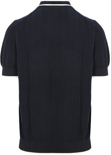 Lyle and Scott Poloshirt Knitted Tipped Dark Navy Product / Achterkant