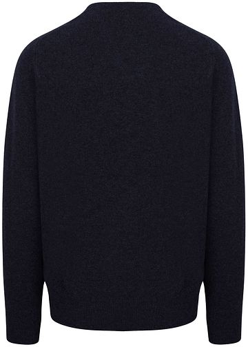 William Lockie Pull Laine d'Agneau Col-V Marine Product / Achterkant