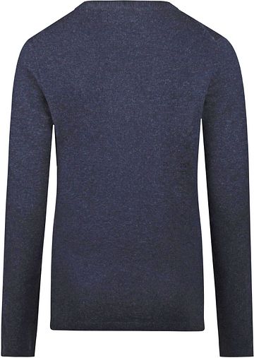 Steppin' Out Dam Rundhalströja Merinoull Navy Product / Achterkant