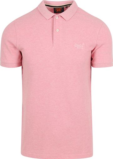 Superdry klassisk poloshirt i lyserød melange Product