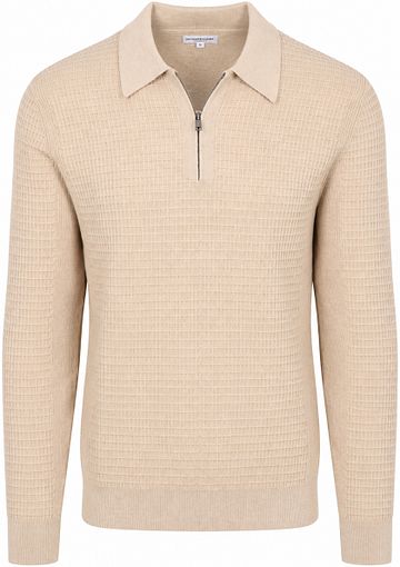 McGregor Pull zippé col montant Polo Knitted Structure Sand
