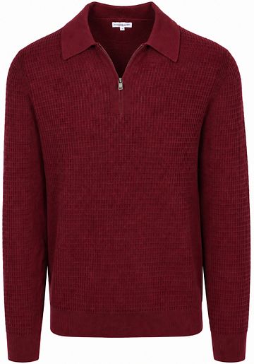 McGregor Sweter z zamkiem do połowy Koszulka polo Knitted Structure Burgundy Product