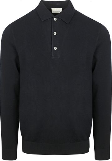 Profuomo Long Sleeve Polo Luxury Basic Navy Product