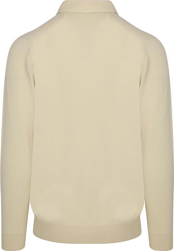 Profuomo Longsleeve Poloshirt Luxury Basic Off White Product / Achterkant