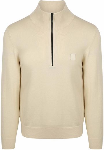 BOSS Kanobix Half Zip Sweater Ecru Product