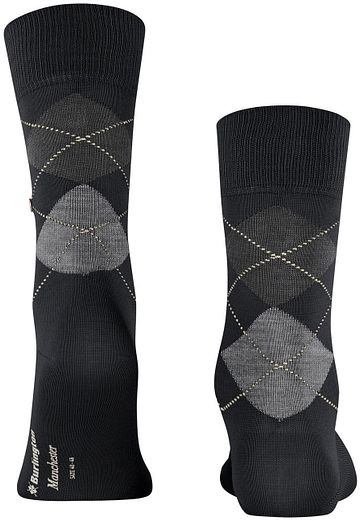 Calze Burlington Manchester a rombi nere 3000 Product / Achterkant