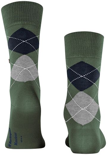 Calze Burlington Manchester a rombi verde 7982 Product / Achterkant