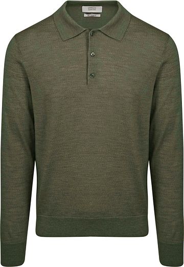 Polo King Essentials The Robert Manches Longues Mérinos Vert Army Product