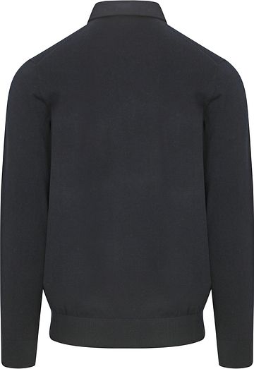 Profuomo Polo Manches Longues Luxury Basic Marine Product / Achterkant