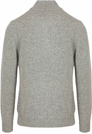 Profuomo Pull Demi-Zip Laine d'Agneau Gris Mélangé Product / Achterkant
