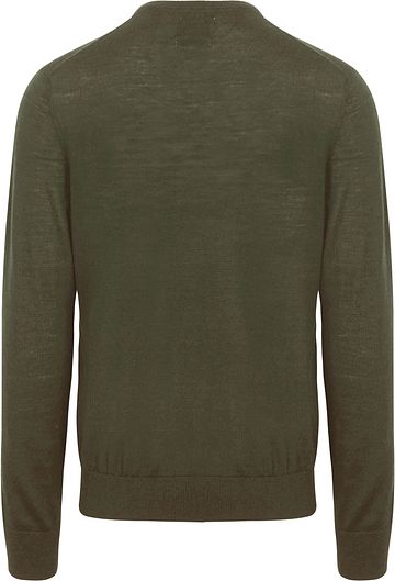 King Essentials The John Pullover Merino Army Groen Product / Achterkant