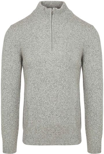 Profuomo Half Zip Pullover Lammwolle Melange Grau Product