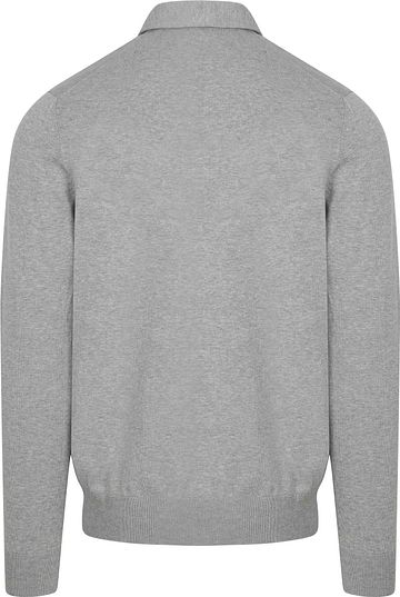 Profuomo Longsleeve Polo Shirt Luxury Basic Grey Product / Achterkant
