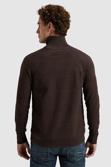Cast Iron Knitted Vest Bruin Model / Achterkant