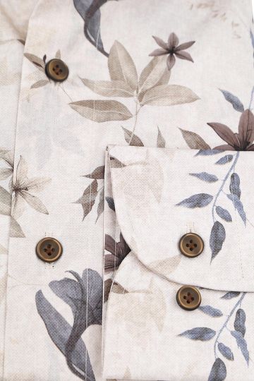 Profuomo Shirt Floral Print Beige Product / Detail