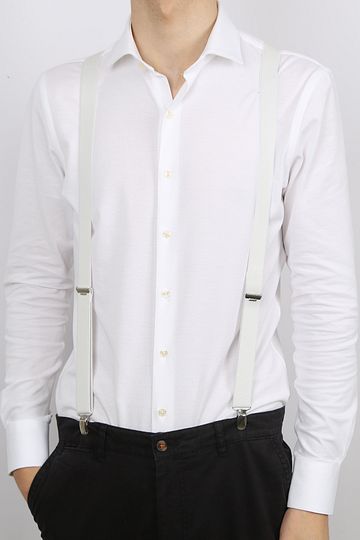 Profuomo Hosenträger Weiß Model / Voorkant