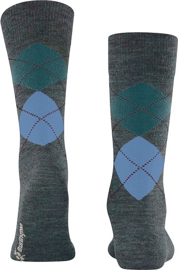 Burlington calcetines de lana Edinburgh azul petróleo jaspeado 7400 Product / Achterkant