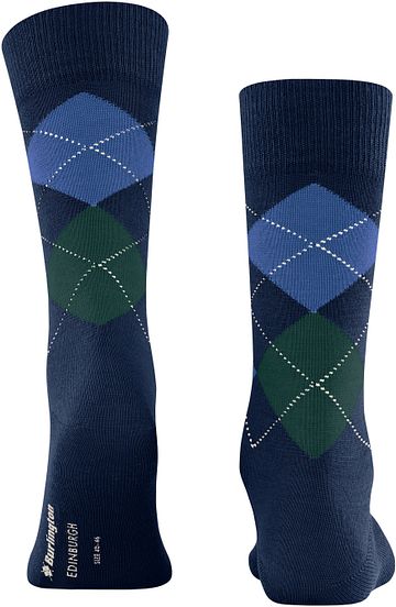 Burlington Edinburgh uldstrømper mørkeblå 6879 Product / Achterkant