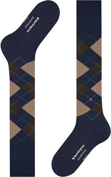 Burlington Edinburgh Knee Socks Wool Navy Product / Detail