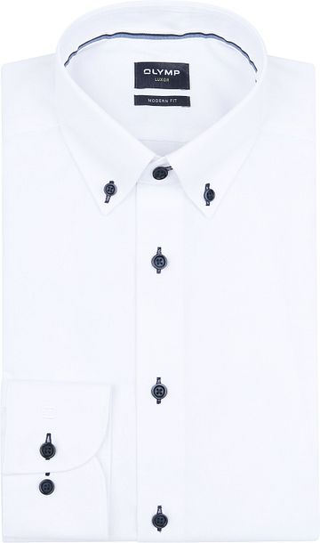 Olymp Luxor Shirt Contrast Buttons White Product