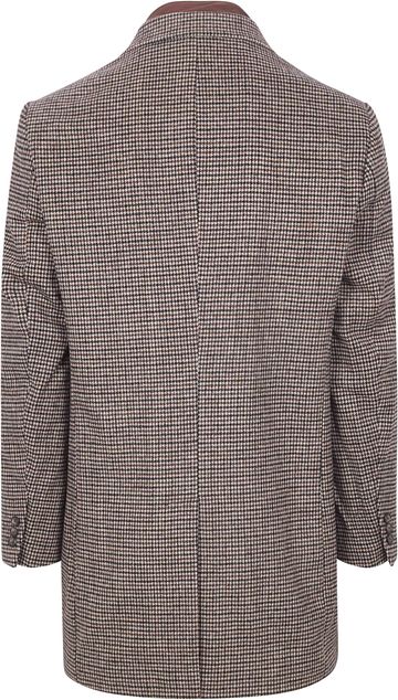 Suitable Coat Wolle Pepita Beige Kamel Product / Achterkant