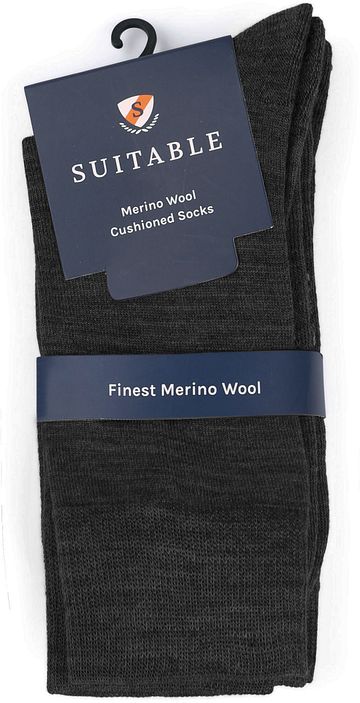 Suitable Merino Socks Anthracite 2-Pack Verpakking
