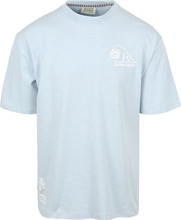 Scotch And Soda Slub Broderi T-skjorte Blå