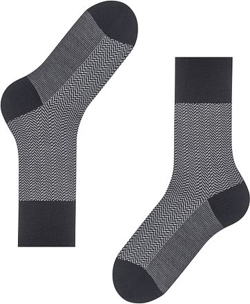 Falke Airport Herring Stripe Strumpor Svart