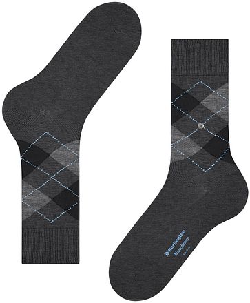 Burlington Manchester Strumpor Rutiga Antracit 3095