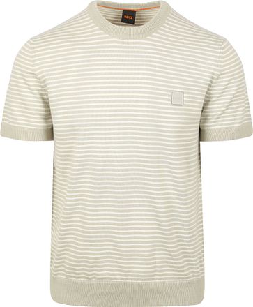 BOSS Stickad T-shirt Kanache Greige