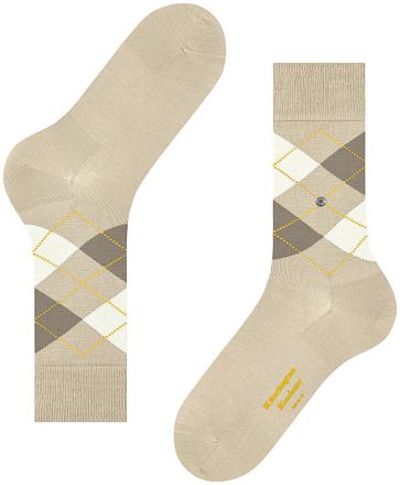 Burlington Manchester Strumpor Rutig Beige 4840