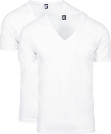Alan Red T-shirt 2 pack NOV Deep V-Neck White 2-Pack