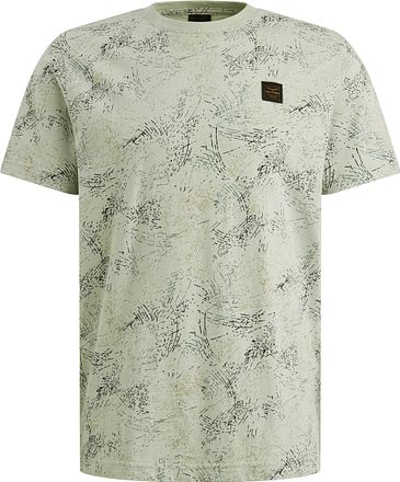 PME Legend Slub Jersey T-Shirt Allover Print Cameo Green