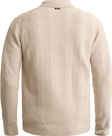 Vanguard Longsleeve Koszulka polo Sweter Herringbone Ecru