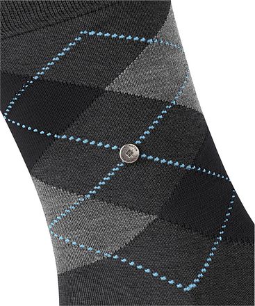 Burlington Manchester Strumpor Rutiga Antracit 3095