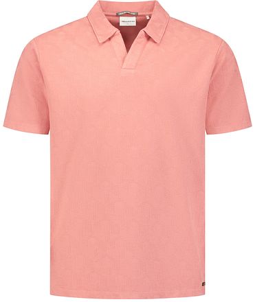 No Excess Jacquard-Poloshirt Riva Coral