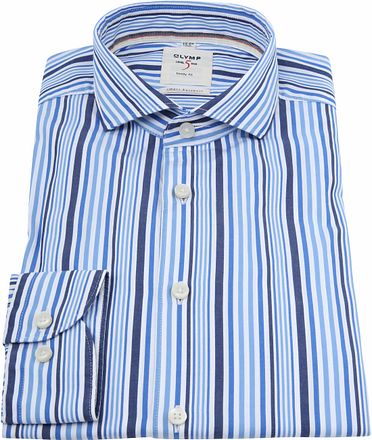 OLYMP Shirt Level 5 Body Fit Blue Stripes