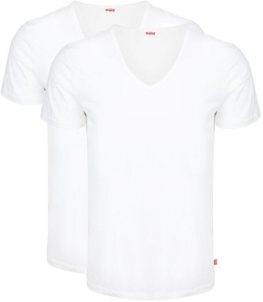 Levi's T-shirt Col V Blanc Lot de 2