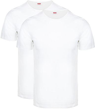 Levi's T-shirt Solid Crew White 2-Pack