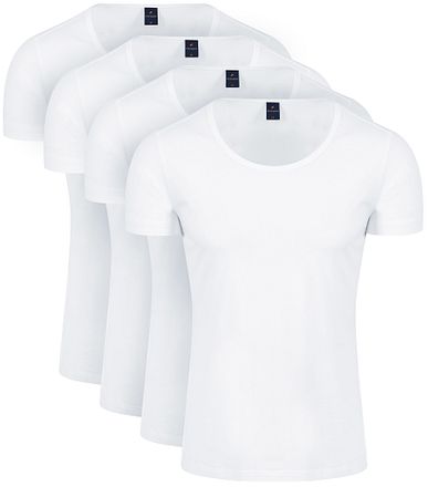 Suitable Otaru T-shirt Bred Rundhals Vit 4-pack