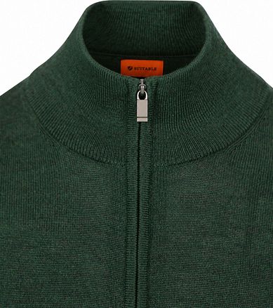 Suitable Merino Half Zip Genser Mørkegrønn